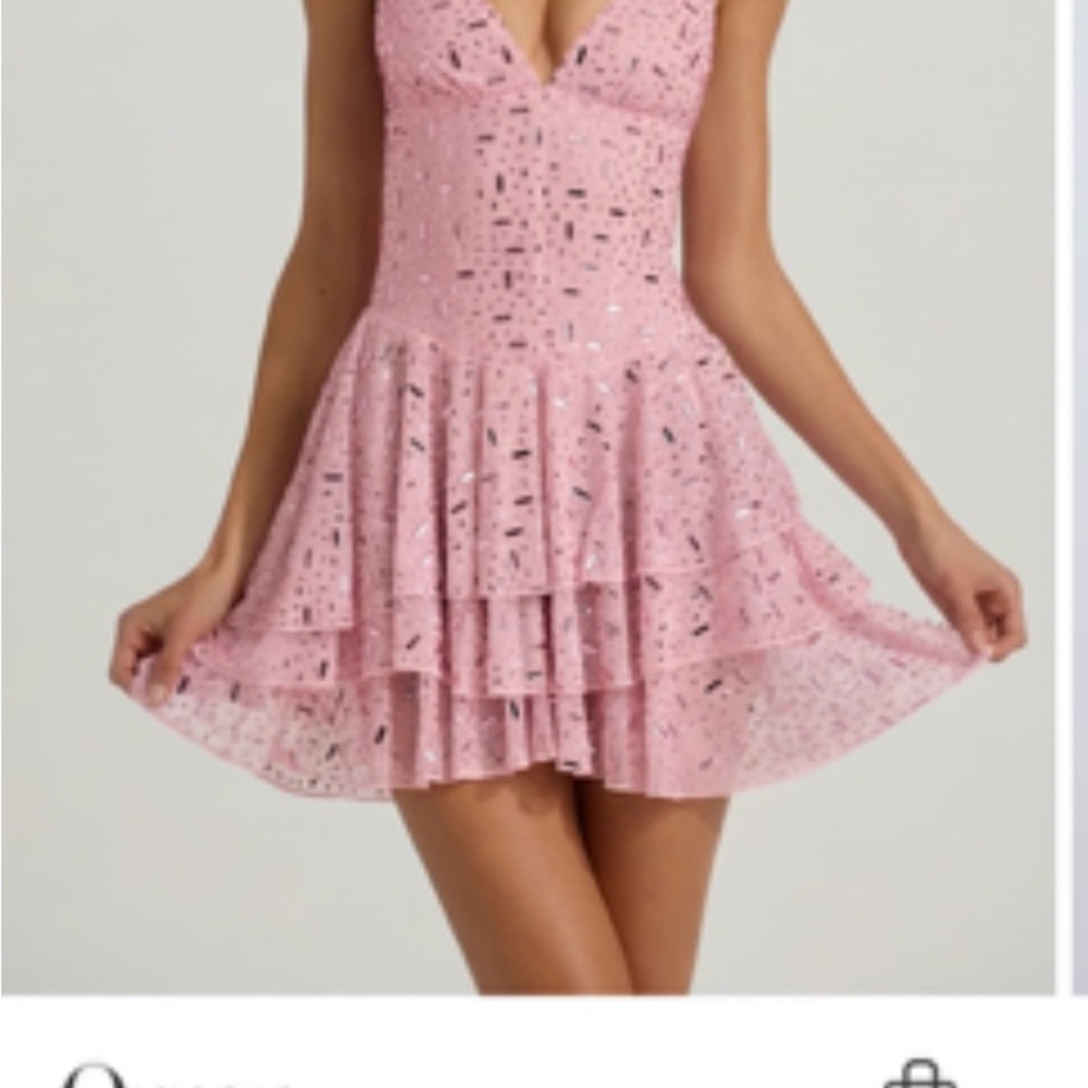 Oh Polly Sparkling Pink Mini Dress